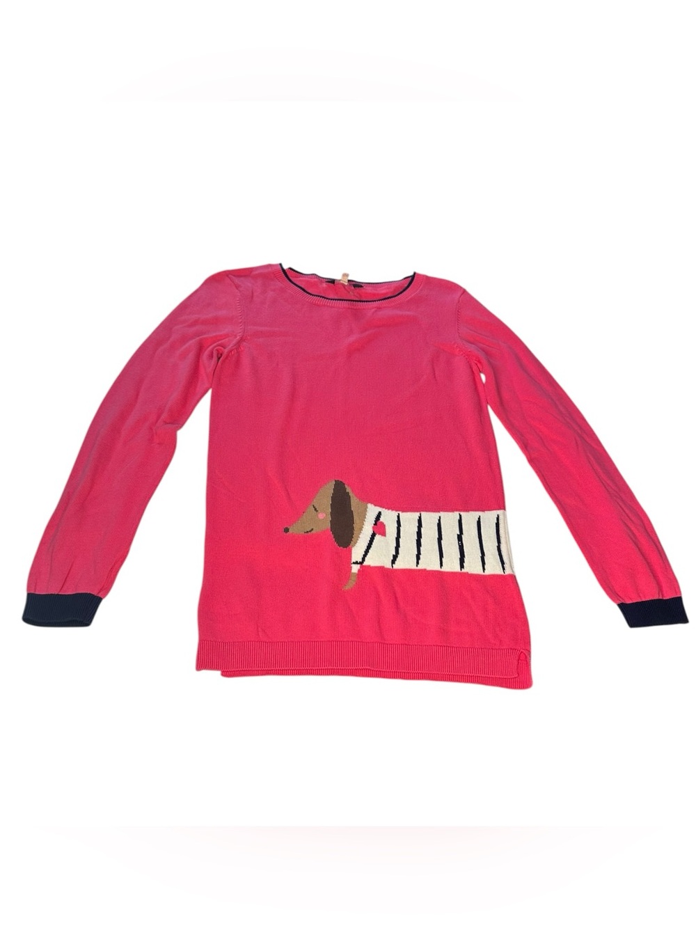Joules Girls Miranda Dachshund Sweater 11-12Y Pink Sausage Dog Intarsia Knit